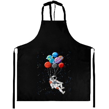Discover Astronauts Floating Astronaut Balloon Galaxy Futuristic Outer Space Aprons