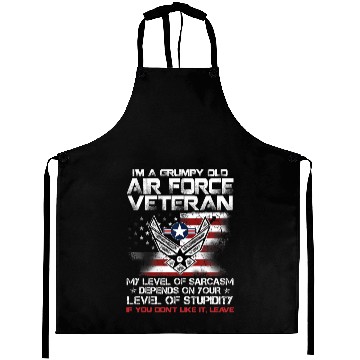 Discover Grumpy Old Air Force Veteran Proud Air Force Dad M Aprons