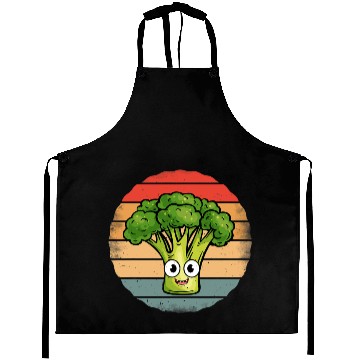 Discover Broccoli Funny Retro vintages Sunset Style Broccoli Lover Aprons