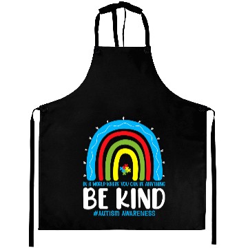 Discover Autistic Be Kind Autism Awareness Rainbow Leopard Choose Kindness Aprons