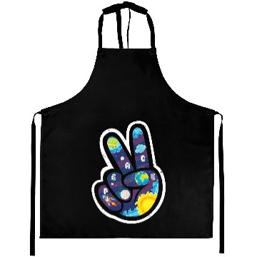 Discover Celestial Peace Sign Hippie Science Lover Astronomy Aprons