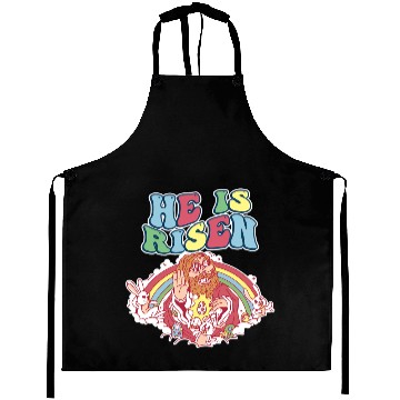 Discover Christian Funny Christian Easter Jesus He Is Risen Aprons