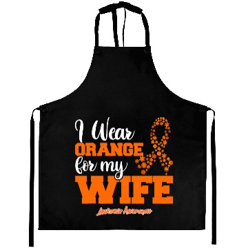 Discover Leukemia Survivor Mens I Wear Orange For My Wife Leukemia Cancer Ribbon Aprons