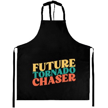 Discover Future Tornado Chaser Funny Retro Storm Chasing Meteorology Aprons