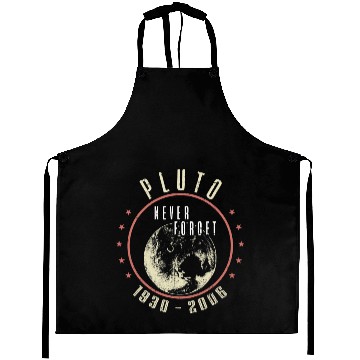 Discover Astronomy Lover Pluto Never Forget Funny Retro Science Space Astronomy Aprons