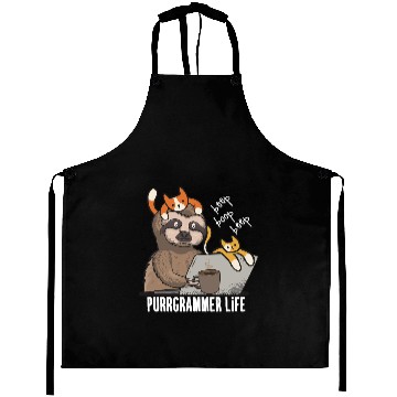Discover Cat Paws Programmer Computer Science Gift For Web Developer Aprons