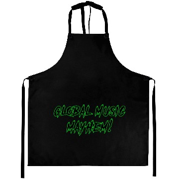 Discover Global Music Mayhem Text Logo Aprons