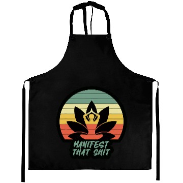 Discover Funny Manifest That Shit vintages Meditation Gift Aprons