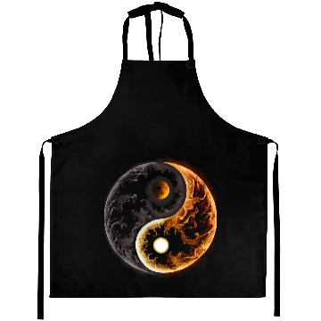 Discover Meditation Yin Yang Sun Moon Graphic Aprons