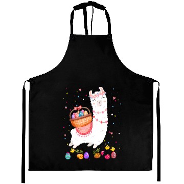 Discover Lama Llama happy easter bunny llama bringing easter egg basket s 10 Aprons