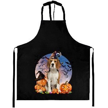 Discover Dog Halloween Beagle Jack O Lantern Pumpkin Moon 69 Aprons