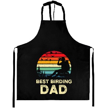 Discover Retro Birding Dad Gift Birdwatching Fathers Day Birdwatcher Aprons