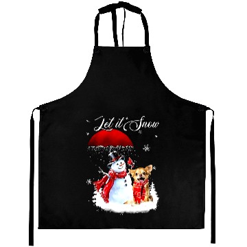 Discover Chihuahuas Let It Snow Chihuahua And Snowman Merry Christmas xmass 485 Chihuahua Dog Aprons