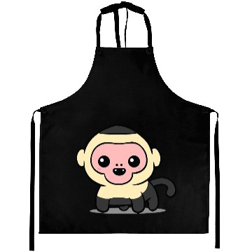 Discover Monkey Lover Chibi Kawaii Capuchin Monkey Forest Primate Animal Lover50 Aprons