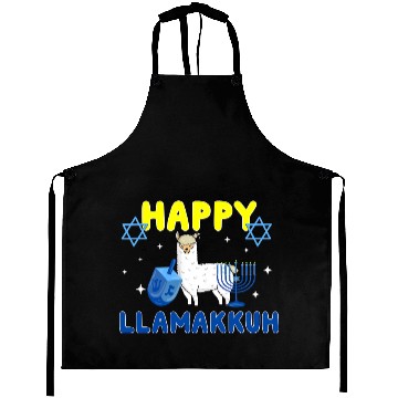 Discover Lama Llama QWM7 Happy Llamakkuh Funny Hanukkah Llama Lover Jewish Life 86 Aprons