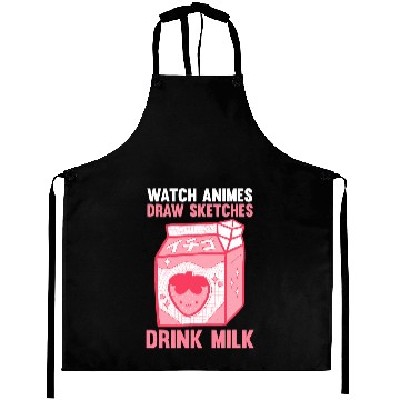 Discover Sketching Anime Strawberry Milk Aprons