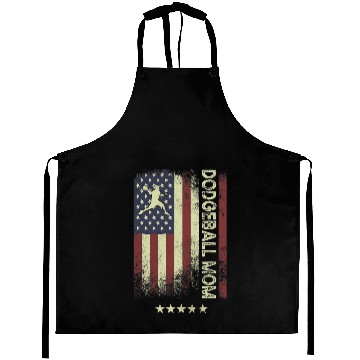 Discover USA American Flag Dodgeball Mom Aprons