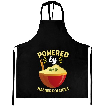 Discover Powered By Mashed Potatoes Potato Lover Thanksgiving Aprons