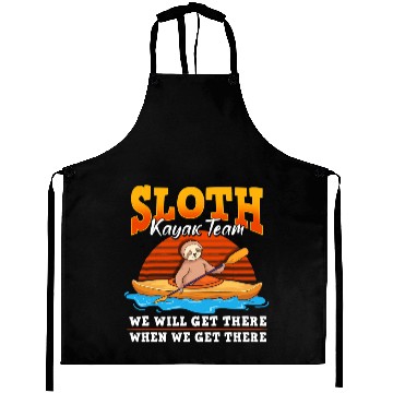 Discover Sloth Gift Kayak Sloth Kayaking Gift Aprons