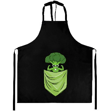 Discover Weightlifting Broccoli In Pocket Vegetable Lover Aprons