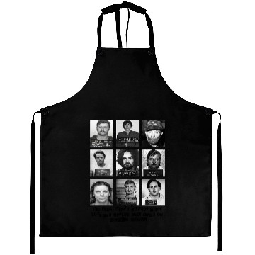 Discover Serial killer collage Aprons