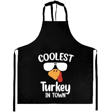 Discover Coolest Turkey In Town Happy Thanksgiving Aprons
