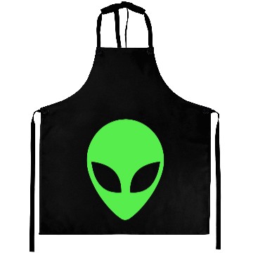 Discover Green Alien Head 90's Style Alien Aprons