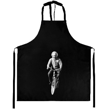 Discover Albert Einstein Riding a Bicycle Aprons