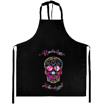 Discover Radiologic Technologist Sugar Skull Skeleton Head Rad Tech Aprons