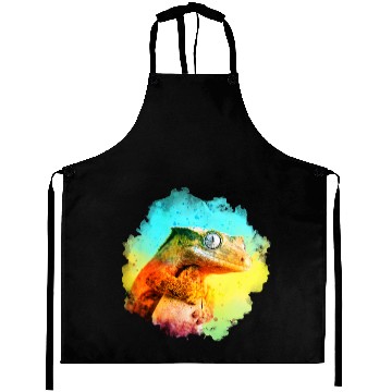 Discover Crested Gecko Watercolor Reptile Keeper Lizard Aprons