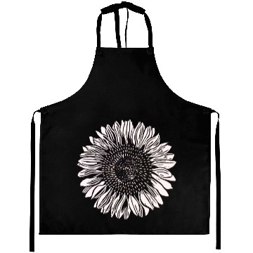 Discover Sunflower Black And White Aprons