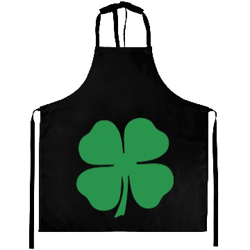 Discover Green 4 Leaf Clover Solid Aprons