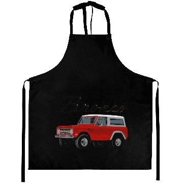 Discover Ford Bronco - vintage red Aprons