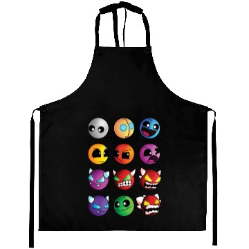 Discover geometry dash difficulty demon faces Aprons