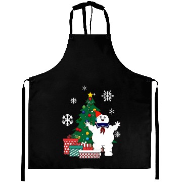 Discover Stay Puft Ghostbusters Around The Christmas Tree - Stay Puft - Aprons