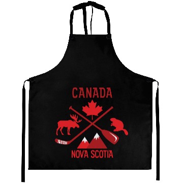 Discover Nova Scotia Canada Symbols graphic Pullover Aprons
