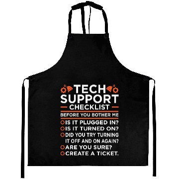 Discover Technical Support Checklist Computer IT Programmer Aprons