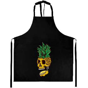 Discover Halloween Aloha Pineapple Skull Hawaiian Aprons