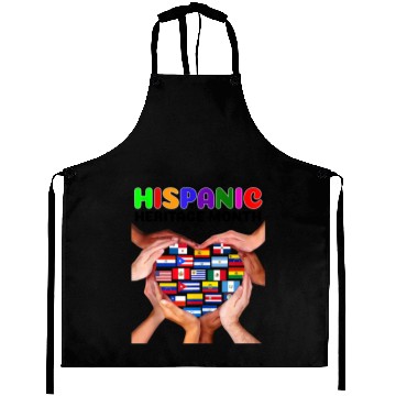 Discover Hispanic Heritage Month All Countries Flags Heart Hands Aprons