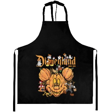 Discover Retro Disneyland Est 1955 Mickey Mouse Halloween Hawaiians, Mickey Halloween Pumpkin Hawaiians Aprons