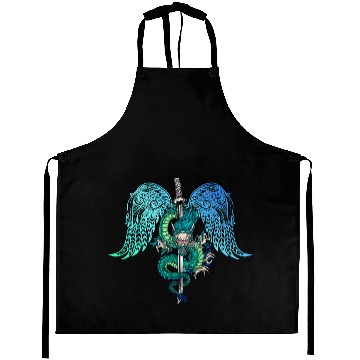 Discover Dragon Pet swords Angel Wings Zip Aprons