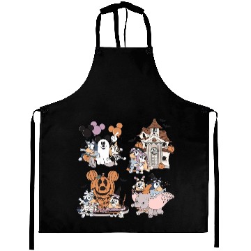 Discover Mickey Mouse Ghost Aprons, BlueyDad Halloween Aprons, Haunted Mansion Aprons