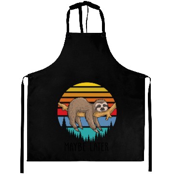 Discover Funny Quote Sloths Lazy Sloth Pullover Aprons