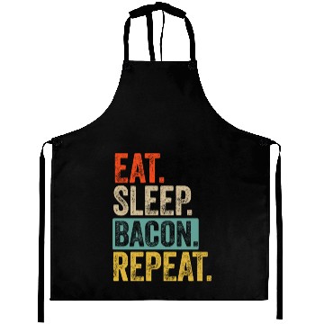 Discover Eat sleep bacon repeat retro vintage Aprons