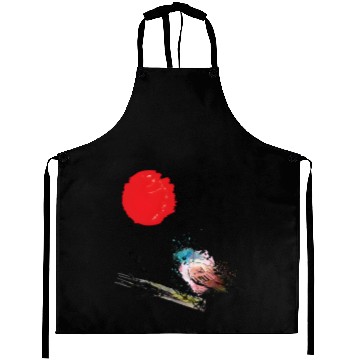 Discover Murakami Birds Red Moon Japenese Aprons