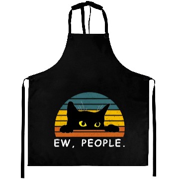 Discover Black Cat Aprons Funny Ew People Cat Lovers Aprons