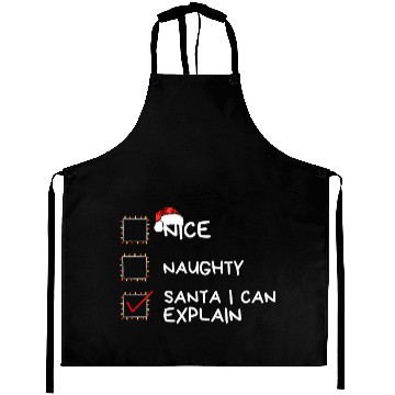 Discover Nice Naughty Santa I Can Explain Christmas List Aprons