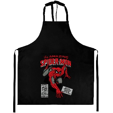 Discover Marvel Spider-Man Retro Comic Pullover Aprons, Gift For Fan