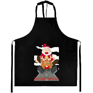 Discover Here Comes Santa & Rudolph Aprons
