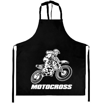 Discover Motocross Logo White Aprons